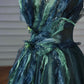 Elegant A line Dark Green Tulle Long Prom Dress B498
