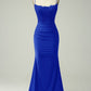 Sexy Mermaid Straps Dark Green Long Lace Prom Dress B604