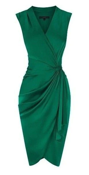 Gaine sexy décolleté en V robes de bal courtes en satin vert B759