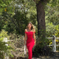 Vintage Sheath Off The Shoulder Red Satin Evening Dress Prom Dresses Birthday Outfits BD2520