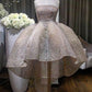 Strapless Hi Low Homecoming Dresses with Pearls C1014