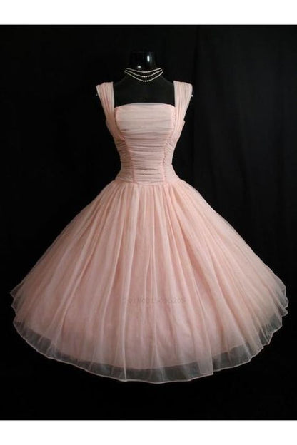 Modest Ball Gown Straps Tulle Birthday Outfits Homecoming Dress C1016