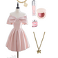 Unique A Line Off The Shoulder Pink Short 8th Grade Homecoming Dresses Hoco Dress C1053