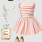 Unique A line Strapless Pink Satin Homecoming Dresses With Ruffles C1082