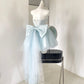 Baby Blue Balletcore Lace Bustier Dress Basque Waist Homecoming Dress Birthday Outfit C1109
