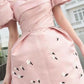 Robe de soirée courte rose, ligne A, mignonne, tenue d'anniversaire, C1118