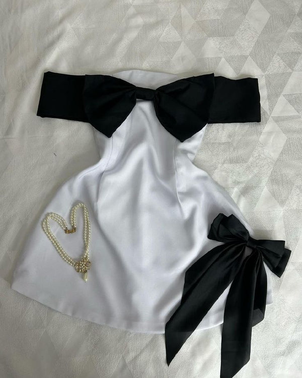 Vintage A line Off The Shoulder Black Birthday Outfits Homecoming Dress main image 1