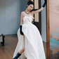 Vintage Ball Gown White Satin Wedding Dresses C121