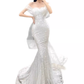 Fairytale Mermaid Off The Shoulder Long Sequin White Wedding Dresses C1231
