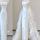 Fairytale Mermaid Strapless Satin White Wedding Dresses C1236