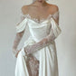 Fairytale Mermaid Long Sleeves Lace White Off The Shoulder Wedding Dress C1239