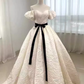 Vintage Ball Gown Off The Shoulder White Satin Wedding Dresses C123