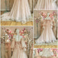 Fairytale A line Off The Shoulder Long Sleeves Pink Tulle Wedding Dress C1257