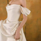 Simple A Line Off The Shoulder Satin Wedding Dresses C139