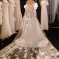 Vintage Mermaid Strapless Lace Wedding Dress With Short Sleeves C1456