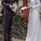 Robe de mariée sirène Simple, encolure dégagée, manches courtes, dos nu, blanche, C145