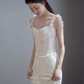 Vintage Mermaid Straps Lace White Wedding Dress Brides Dresses C1463