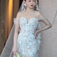 Sexy Mermaid Off The Shoulder Short Sleeves White Wedding Dresses C1477