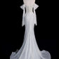 Timeless Mermaid Off The Shoulder Long Sleeves Sequin Wedding Dresses With Ruffles C1630