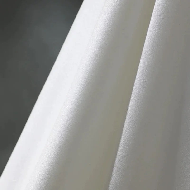 Classy A line Off The Shoulder Short Sleeves Floor Length Satin Wedding Dresses C1637