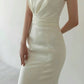 Timeless Sheath Straps Long Satin White Wedding Dresses C1663