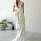 Timeless Sheath Straps Long Satin White Wedding Dresses C1663