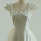 Unique Mermaid Square Neckline Lace White Wedding Dresses With Lace C1670