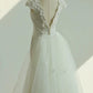 Unique Mermaid Square Neckline Lace White Wedding Dresses With Lace C1670