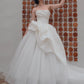 Unique Ball Gown Sweetheart Long Organza White Wedding Dresses C1673