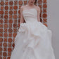 Unique Ball Gown Sweetheart Long Organza White Wedding Dresses C1673