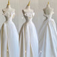 Chic Ball Gown Sweetheart Satin Long White Wedding Dresses C1682