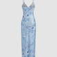 Modest Mermaid Spaghatti Straps Light Blue Prom Dress Long Evening Dresses C1689
