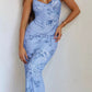 Modest Mermaid Spaghatti Straps Light Blue Prom Dress Long Evening Dresses C1689