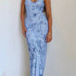 Modest Mermaid Spaghatti Straps Light Blue Prom Dress Long Evening Dresses C1689