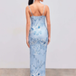 Modest Mermaid Spaghatti Straps Light Blue Prom Dress Long Evening Dresses C1689