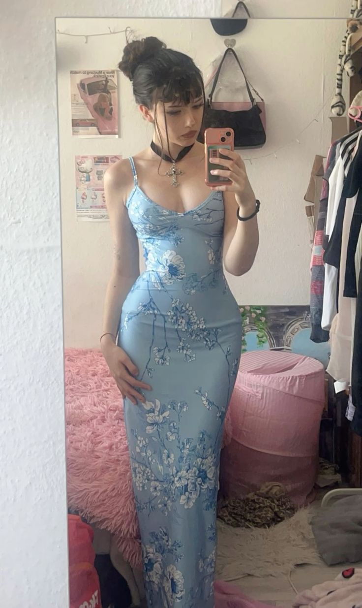 Modest Mermaid Spaghatti Straps Light Blue Prom Dress Long Evening Dresses C1689