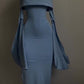 Modest Sheath Strapless Blue Long Sleeves Prom Dress Evening Dresses C1710