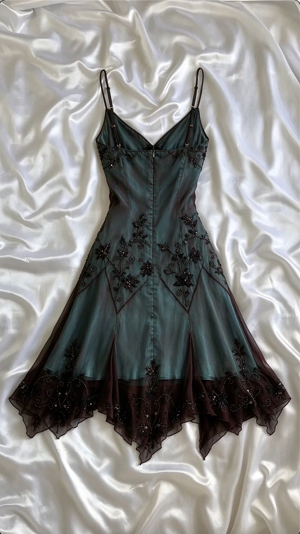 Modest Spaghetti Straps Teal Homecoming Dresses A-Line Party Dress With Beads C1766