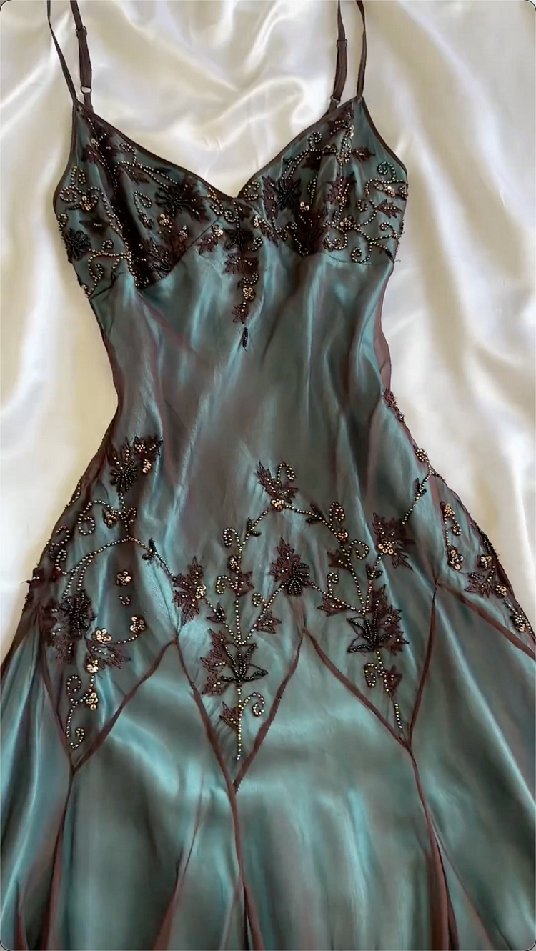 Modest Sheath Spaghetti Straps Chiffon Prom Dresses Evening Dress With Beads C1766