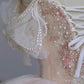 Dreamy Ball Gown Off The Shoulder Pink Lace Long Wedding Dresses With Beads C1790
