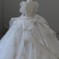 Dreamy Ball Gown Sweetheart Long Sleeves White Lace Wedding Dresses With Beads C1795