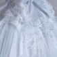 Dreamy Ball Gown Sweetheart Long Puffy Sleeves Lace Wedding Dresses With Beads C1798