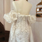 Luxury Mermaid Off The Shoulder Neckline Long Sleeves Lace White Wedding Dress C179