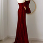 Robes de bal longues à paillettes rouges simples sans bretelles sirène C17