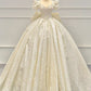 Robe de mariée intemporelle à manches longues bouffantes et à paillettes avec nœud papillon C1800