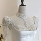 Simple Ball Gown Sweetheart White Long Sleeves Satin Wedding Dresses With Beads C1808