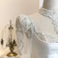 Simple Ball Gown Sweetheart White Long Sleeves Satin Wedding Dresses With Beads C1808