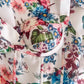 Robe de cocktail courte à bretelles en forme de A avec motif floral C1834