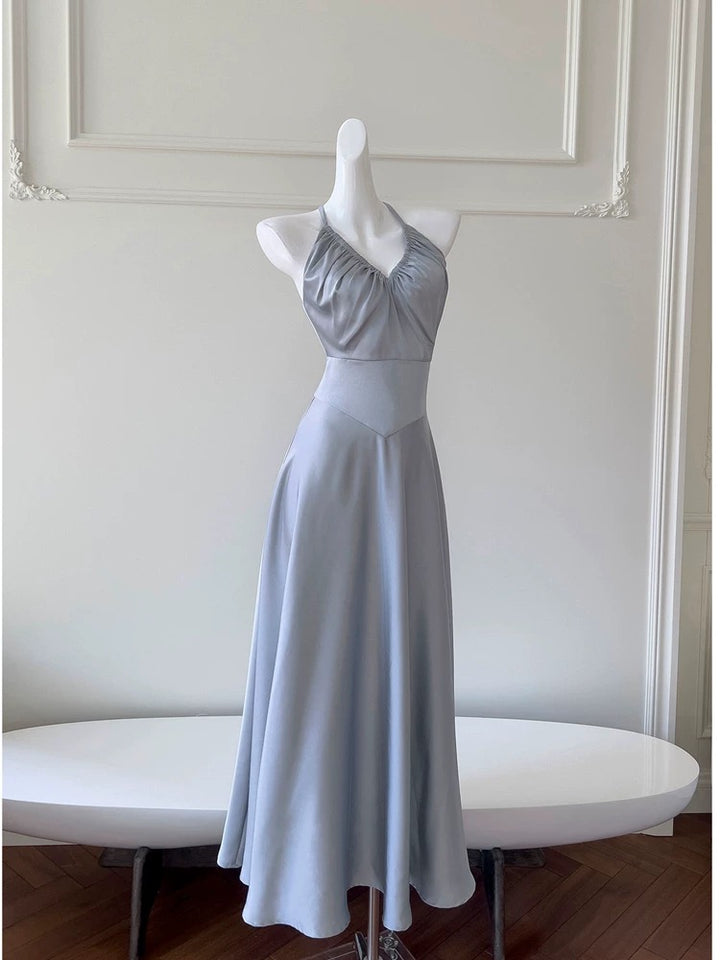 Simple A line Straps White Tea Lenghth Prom Dresses Simple Party Dress C1838