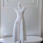 Simple A line Straps White Tea Lenghth Prom Dresses Simple Party Dress C1838